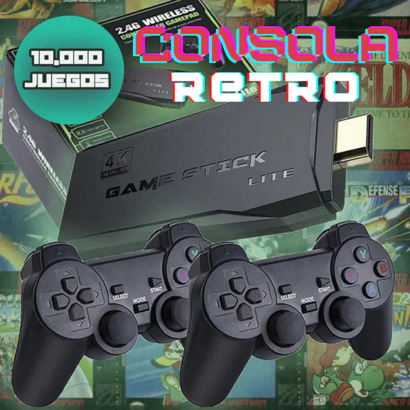 20.000 JUEGOS 1 - 4K GAME STICK + 2 CONTROLES INALÁMBRICOS 👾🎮