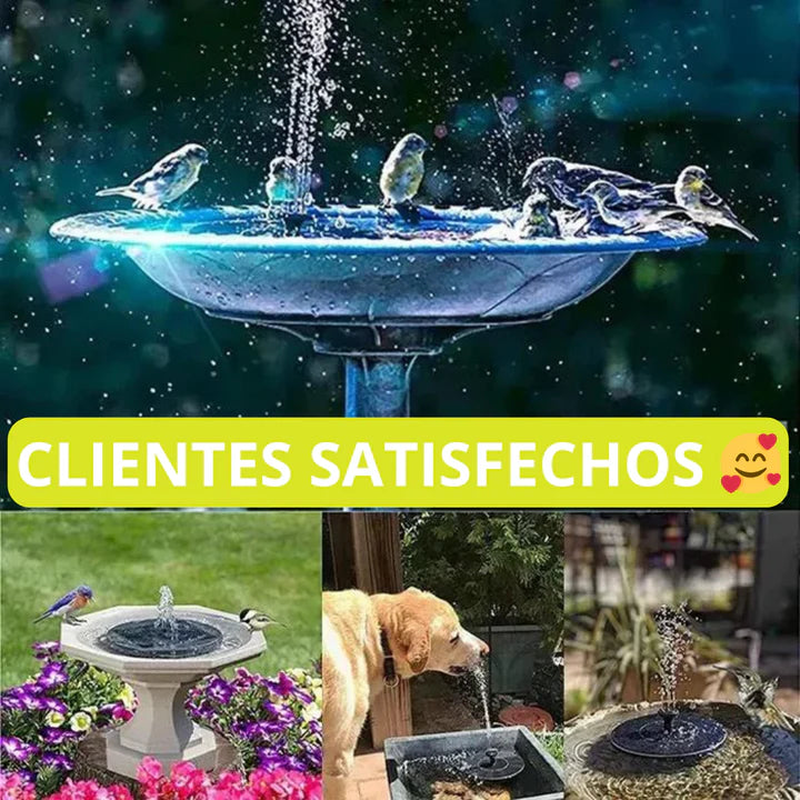 SolarSprout® - Fuente De Agua Con Panel Solar y Luces LED