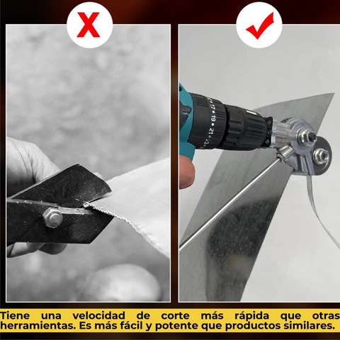 DrillCut Pro© - Adaptador de Taladro Para Cortar Placas Metálicas y Aluminio